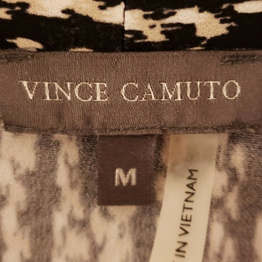 Vince Camuto Womens Black White Sleeveless With Ruching Detail Medium - Picture 5 of 6